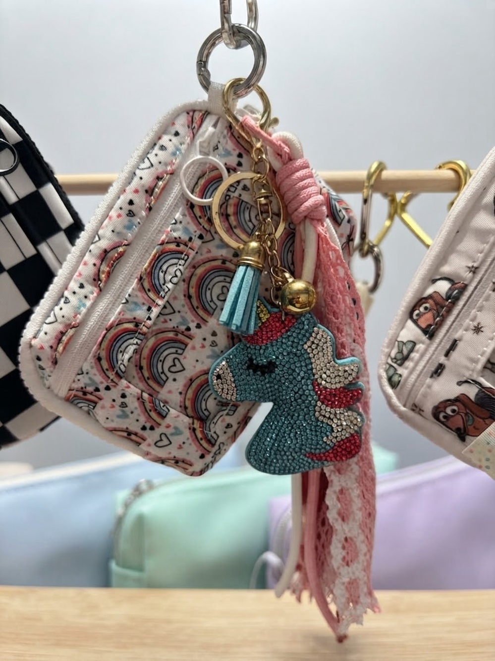 Unicorn Tassel wrist wallet Pouch - Pink